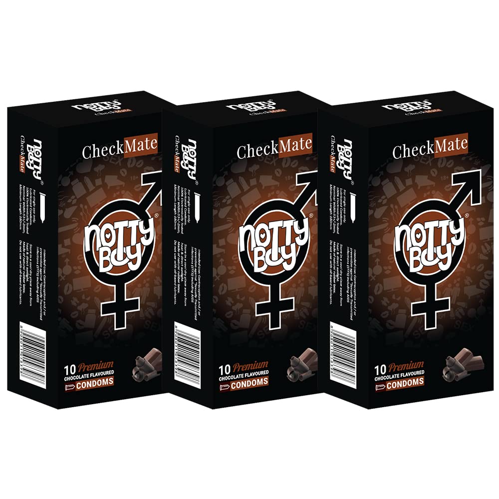 NOTTY BOY Ultra Thin Chocolate Flavoured Condoms for Men – Pack of 30 | Premium Flavoured Condoms with Extra Smooth Lubrication