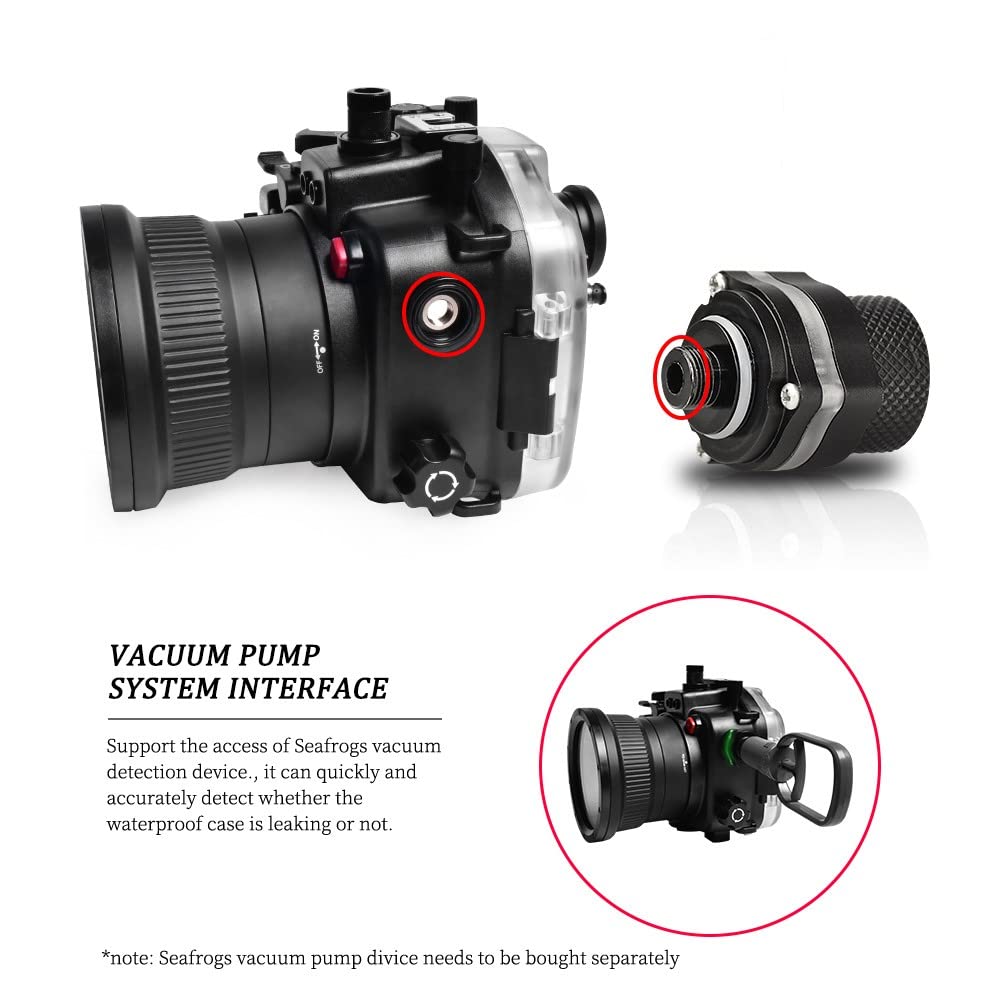 Seafrogs Underwater Housing for Sony A1 40M/130FT Waterproof Case With Standard Port for Sony 28-70mm F3.5-5.6, 16-35mm F/4, 24-70mm F/4 lens