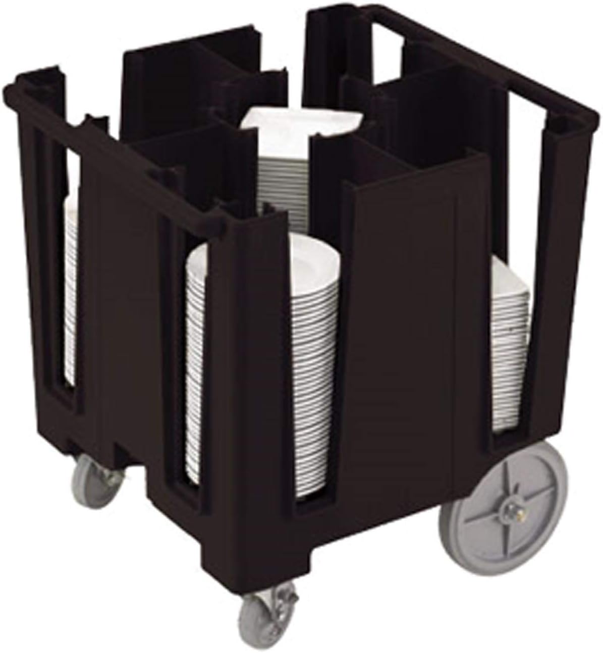 Cambro Dish Caddies Cart w/ 4 Columns, 91/2 D Max, Black