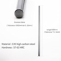 4PCS 8mmX 500mm (0.32" x 19.69") Case Hardened