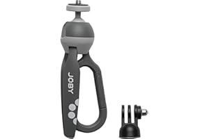JOBY HandyPod Clip Action Mini Tripod with Carabiner for Action Camera, Compatible with GoPro Range, HERO12, Insta360, Compact Camera Sony ZV-1 II (JB01838-BWW)