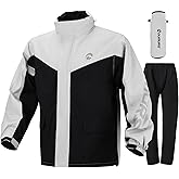 Oumurs Motorcycle Rain Suit for Men & Women Waterproof Jacket & Pants, Motorcycle Fishing Riding Working Bike Hunting Camping