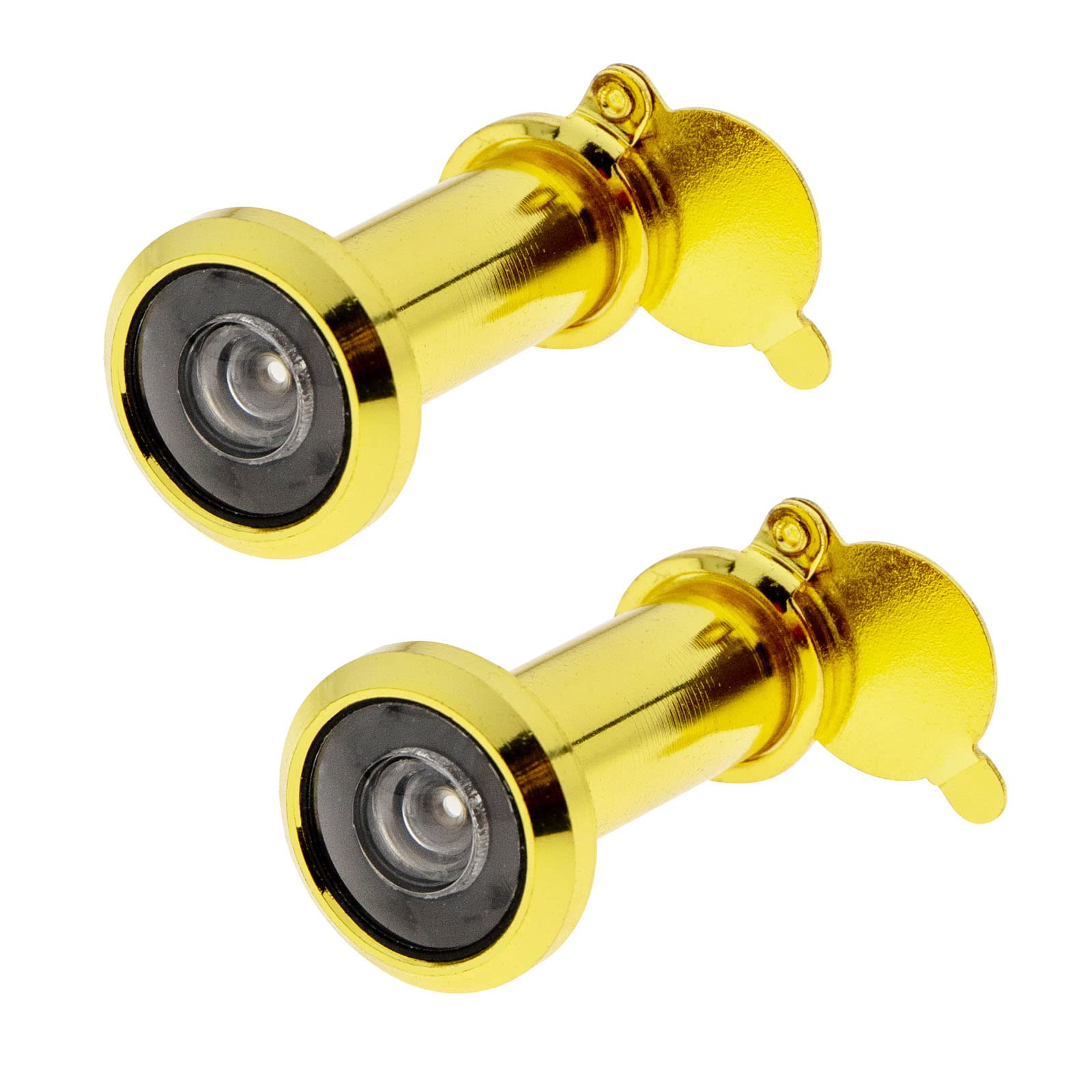 Create idea 2pcs Door Viewer Peephole Barrel Diameter 16mm for Thickness 35mm to 55mm Doors 220° Wide Angle Spy Hole with Privacy Cover for Home Office Hotel Gold
