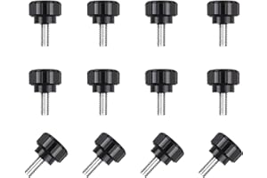 NICECRAFT 12 Pcs M4 x 10mm Threaded Knurled Thumbscrew, Monitor Screws Vesa Mount Screws Carbon Steel Clamping Knobs Grip Thumb Screw Mounting Thumb Screw