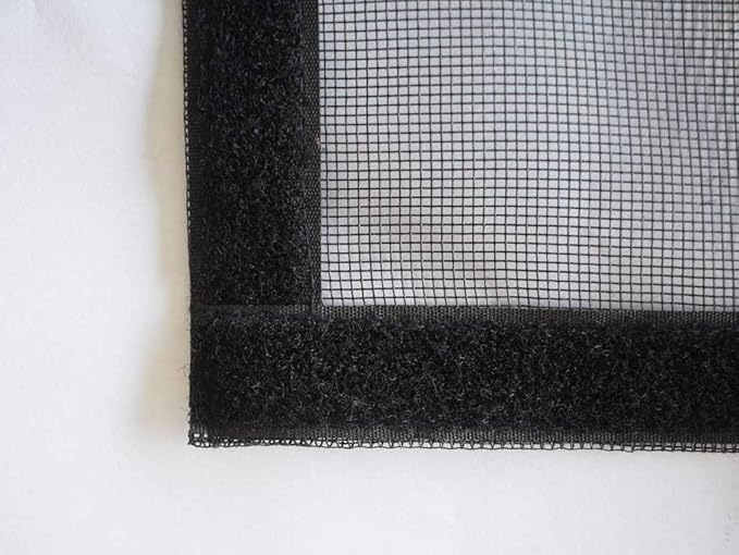 HomeConcept Fiberglass Pre-Stitched Window Mesh with Self-Adhesive Hook Tape (50cm x