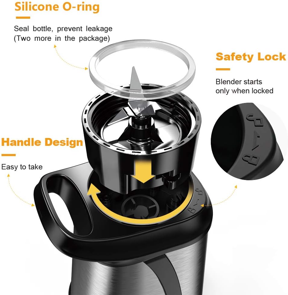 Personal Blender, Sboly Smoothie Blender Single Serve Small Blender for Juice Shakes and Smoothie with 20 oz Tritan BPA-Free Blender Cup, 300W (with Silicone Ice Cube Tray/Bottle Brush): Kitchen & Dining
