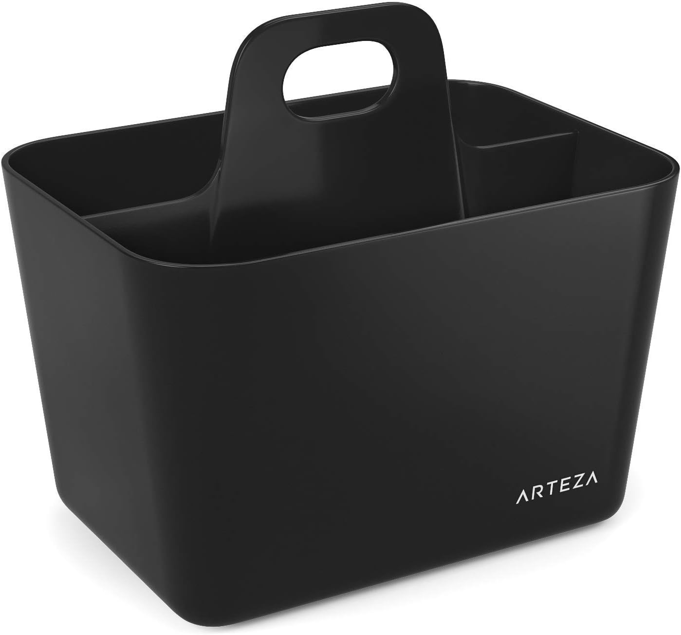 Arteza Storage Caddy, Black Plastic Mini Caddy Organizer