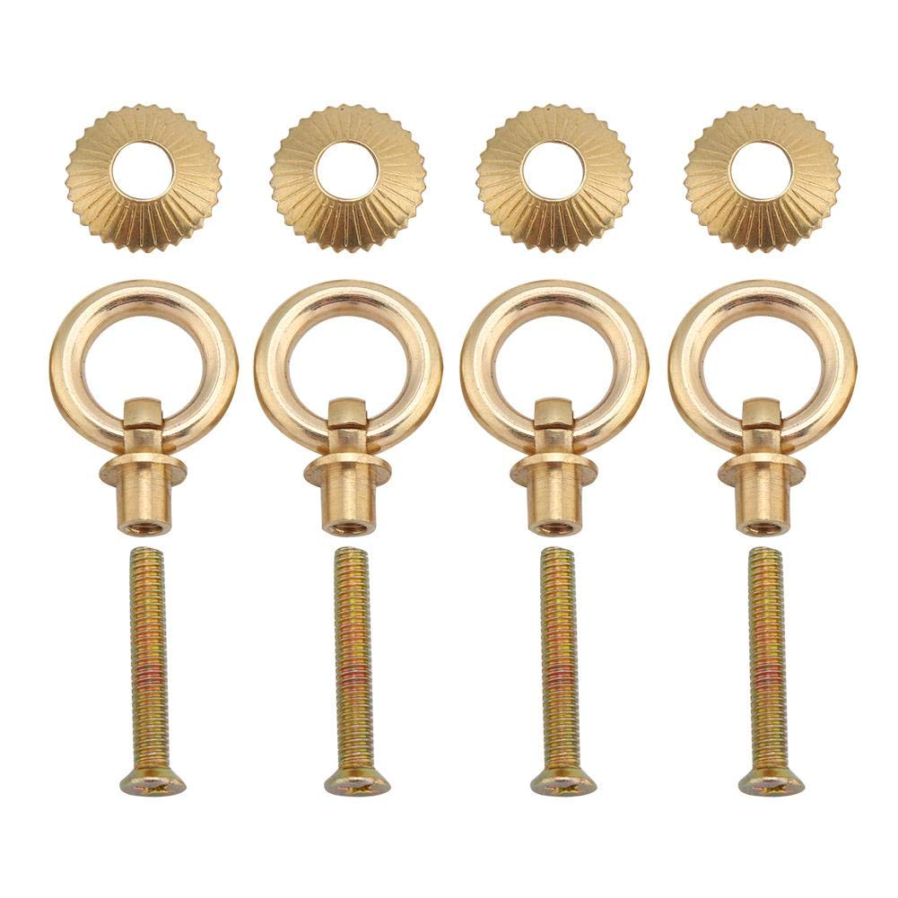 Zerodis 4pcs/Pack Cabinet Pull Rings Mini Simple Vintage Pull Rings Drawer Pull Attachment Handle for Cosmetic Case Jewelry Box (Brass)