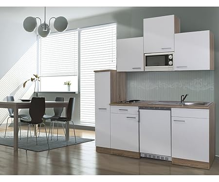 respekta KB180WWMI - Bloque de Cocina (180 cm, Roble Blanco APL ...