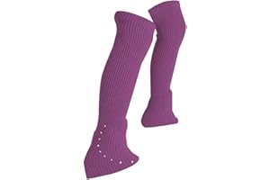 MotiveTech Skating Leg Warmers with Rhinestone Keep Warm Comfortable Knitting Leg Warmers Ice Figure Skating Socks for Traini