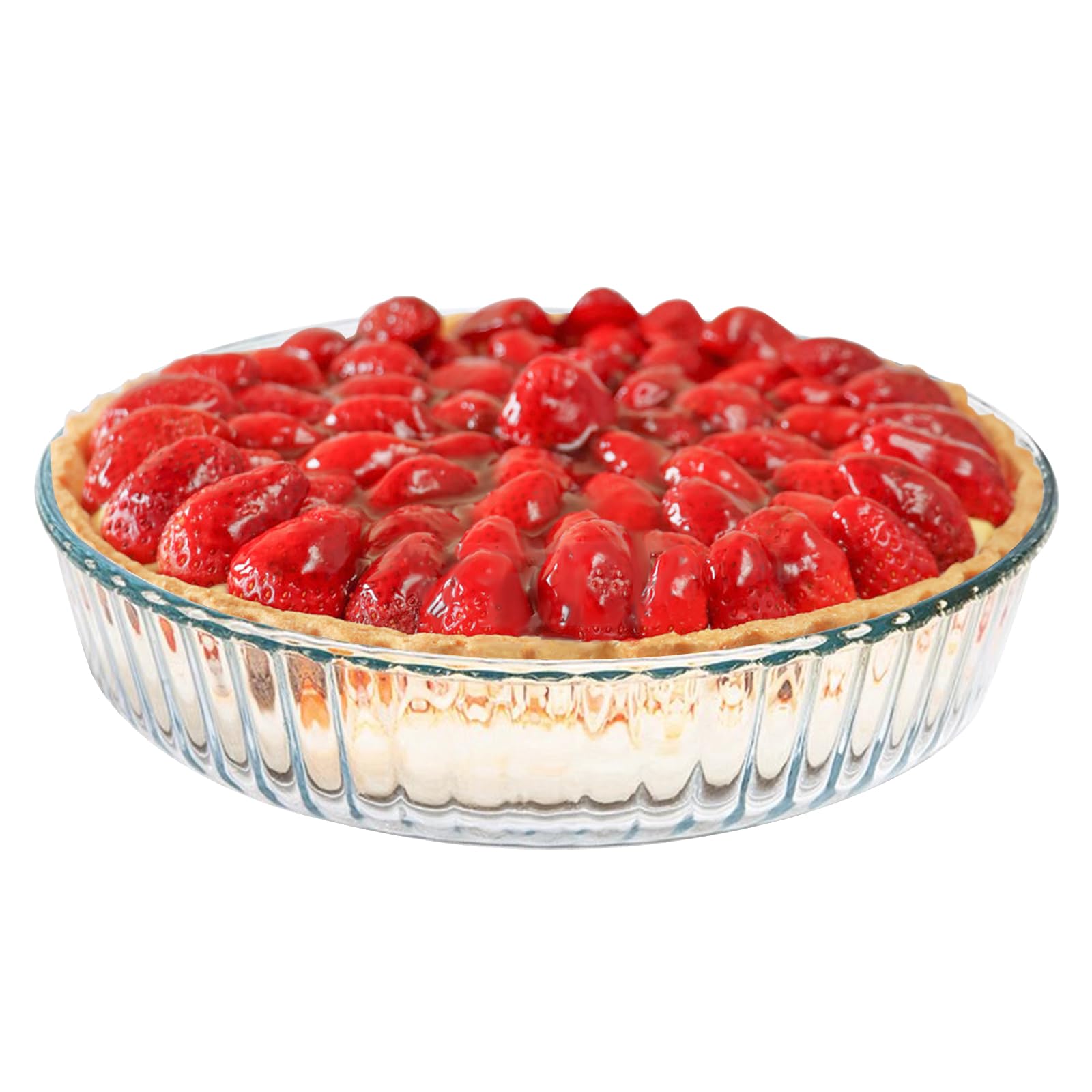 Photo 1 of 10 Inch Glass Deep Pie Dish for Baking Glass Baking Dish Clear and Durable Oven Baking Pie Pan Quiche Baking Dish Deep