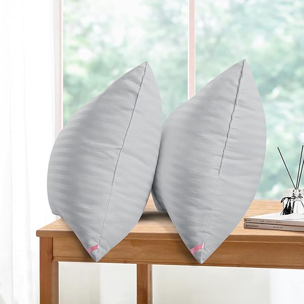 EIUE BED PILLOWS FOR SLEEPING 2 PACK QUEEN SIZE,PILLOWS FOR SIDE AND BACK SLEEPERS,SUPER SOFT DOWN ALTERNATIVE MICROFIBER FILLED PILLOWS,20 X 30 INCHES,GREY