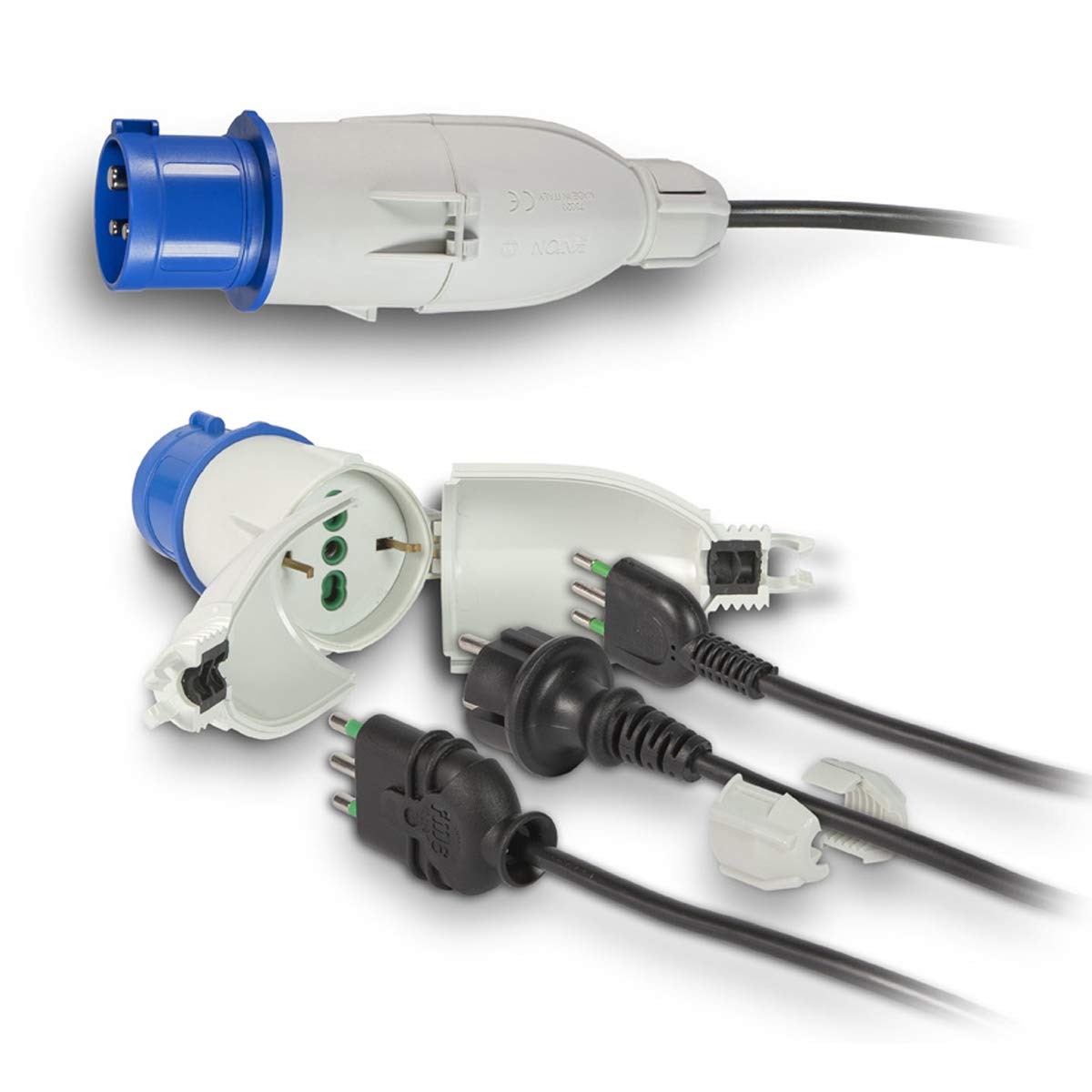 FANTON 73020 Optimus Industrial Adaptor 2P+T Plug to 1 CEE Socket 2P+T 16A 220V