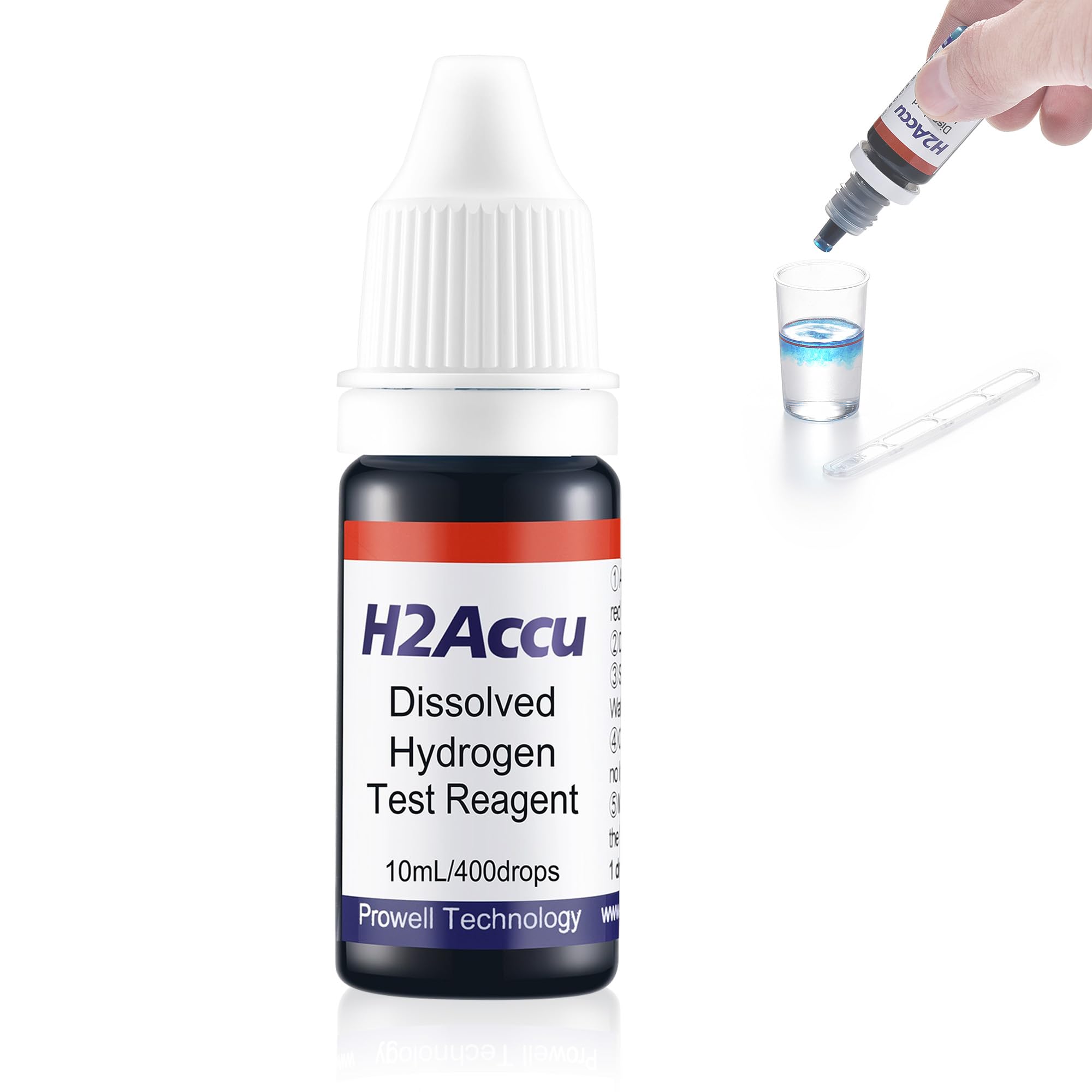 Photo 1 of Dissolved Hydrogen Test Reagent | Measuring Molecular Hydrogen Concentration in Water | Blue Drops for Hydrogen Water Generator Bottle Hydrogen Machine | H2Accu