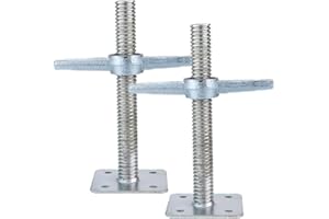BGTLGIO Scaffold 12" Adjustable Leveling Galvanized Screw Jack with Base Plate, 2 Pack