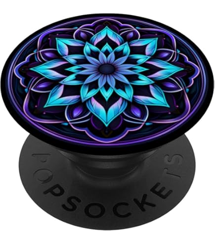 PopSockets - Enchufe Para Teléfonos Y Tabletas Con Diseño De Mandala De Paz, Color Azul Y Morado - Foto 9