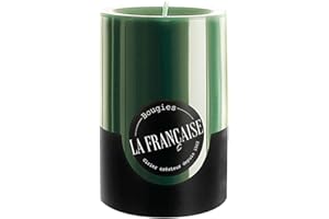 Bougies La Francaise - Pillar Candle - Made in Tunisia, Green Color, +/- 50-Hour Burn Time - 2.76 x ‎3.94 inches