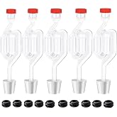 Zazolyne 5ct. S - Shape Airlock with # 6 Stopper 5pcs &amp; Grommets 10pcs,Bubble Fermentation Airlock for Brewing Wine Making Sauerkraut Kimchi (Improved Version)