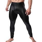 YUFEIDA Men's Faux Leather Tight Pants Man Leggings PVC Long Trousers