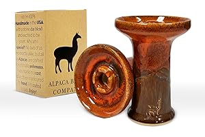 ALPACA BOWL Premium Ceramic Hookah Bowl Made Rook – Hookah Head Bowl Premium Shisha Bowl Phunnel Hookah Bowls for Smoking with Hookah - Hookah Top Bowl (Orange Brown), Regular
