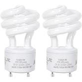 JACKYLED T3 UL-Listed GU24 CFL Light Bulbs, 2700K Compact Flourescent Bulbs | 13W Warm White GU24 Base, Energy Efficient 900lm Spiral Bulb, 2-Pack