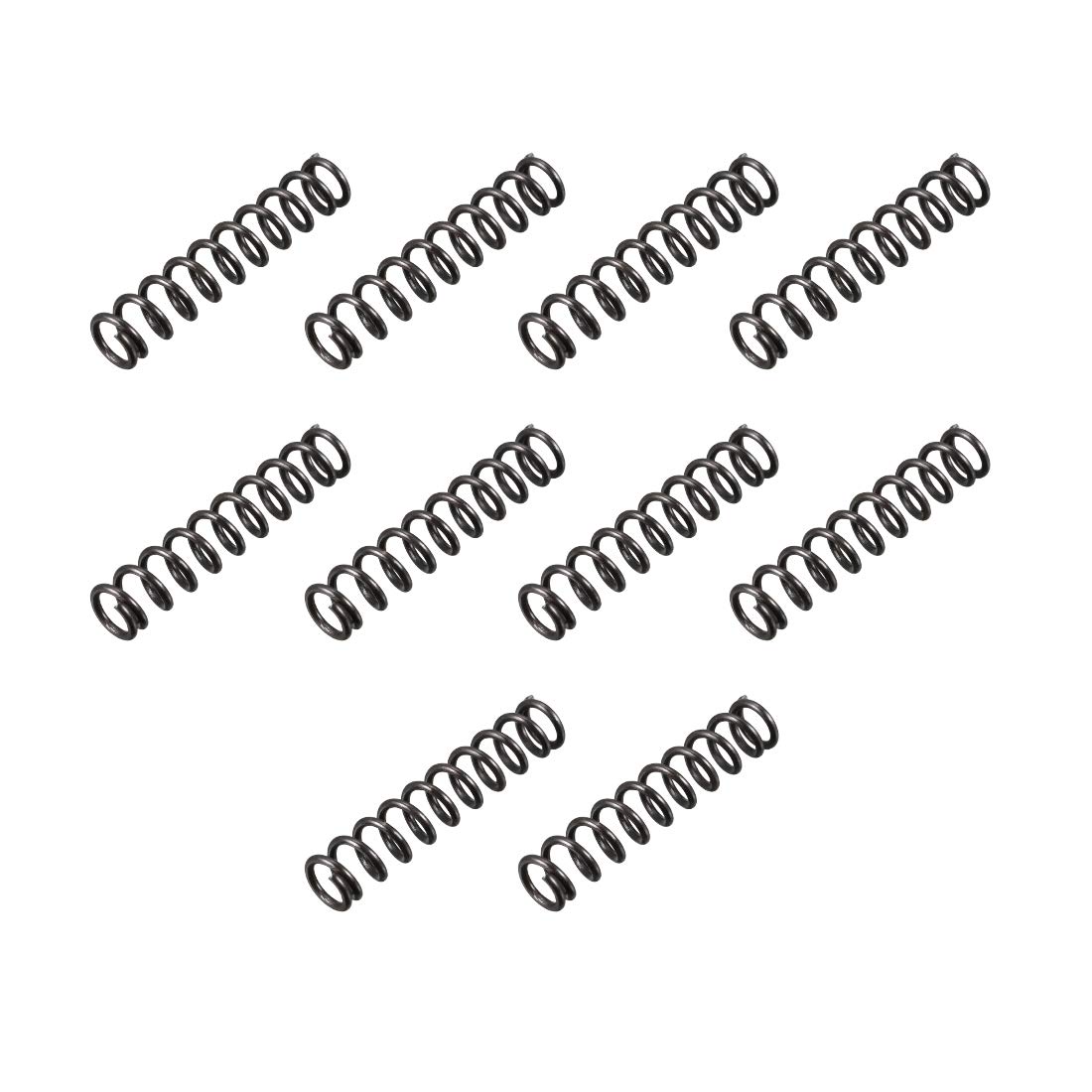 sourcingmap Compression Spring - 1.2mm Wire Dia , 8mm OD , 40mm Free Length Spring Steel Extension Spring,Black,10Pcs