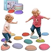 Stepping Stones for Kids, 8/12 PCS Balance Stepping Stones for Toddlers, Non-Slip Obstacle Course Sensory Toys Indoor Outdoor, Balance River Toys for Birthday, Children's Day and Christmas Gift