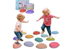 CAMELUS Stepping Stones for Kids, 12 PCS Balance Stepping Stones for Toddlers, Non-Slip Obstacle Course Sensory Toys Indoor Outdoor, Balance River Toys for Birthday, Children's Day and Christmas Gift