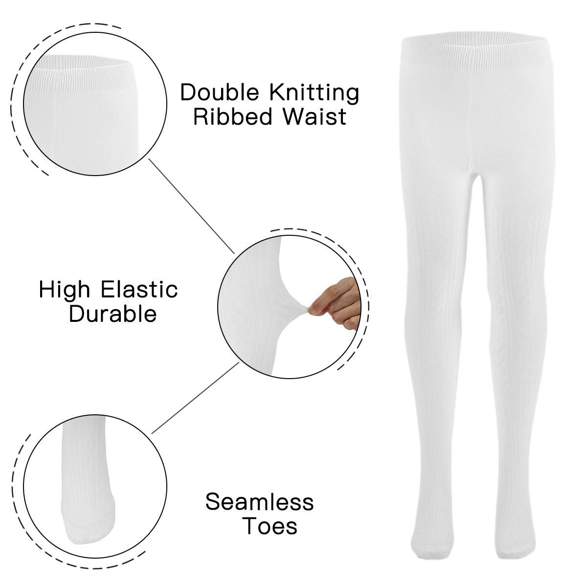 girls black cable knit tights