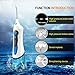 PECHAM Water Flosser Professional Cordless Dental Oral Irrigator - 3-Mode Rechargeable IPX7 Waterproof High Capacity Water Tank with 4 Jet Tips (Blue)