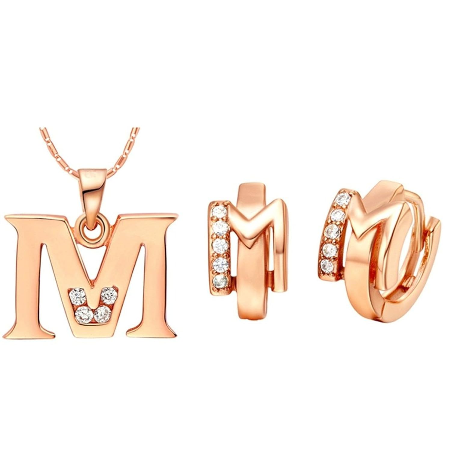 AnaZoz Joyería de Moda Simple Personalidad Chapado Oro Rosa Juegos de Joyas