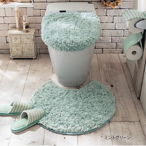 Amazon Combank トイレマットおし 2点セット ゃれトイレマット 速乾 加工抗菌防臭シャギートイレマット 抗菌 防臭 グリーン トイレマット タンクカバー ホーム キッチン オンライン通販