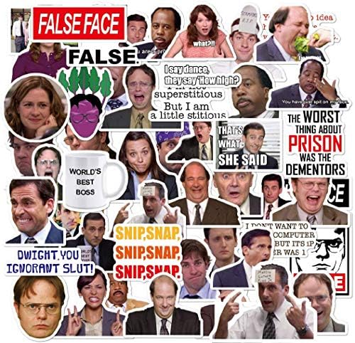 The Office Stickers,50 Pack of Classic TV Funny Stickers for Laptop Themed,Water Bottles Stickers,Micheal Scott,Funny Laptop Decals,Hydro Flask Stickers