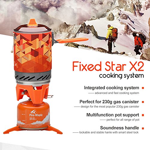 Fire Maple Camping Stove FMS-X2 Compact One Piece Heat Exchanger Pot Exchanger Pot Camping Equipment Cooking System