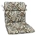 Pillow Perfect Paisley Indoor/Outdoor 1 Piece Split Back Round Corner Chair Seat Cushion with Ties, Deep Seat, Weather, and Fade Resistant, 40.5