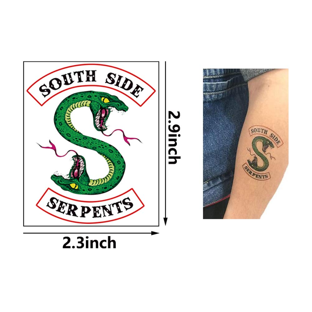 Amazon Com 10 Sheets Halloween Temporary Tattoos For Kids Women Men Southside Serpents Tattoos Stickers Realistic Fake Tattoo Body Art Temp Tattoos Beauty