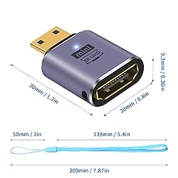 Duttek 8K HDMI to Mini HDMI Adapter, 48Gbps Mini
