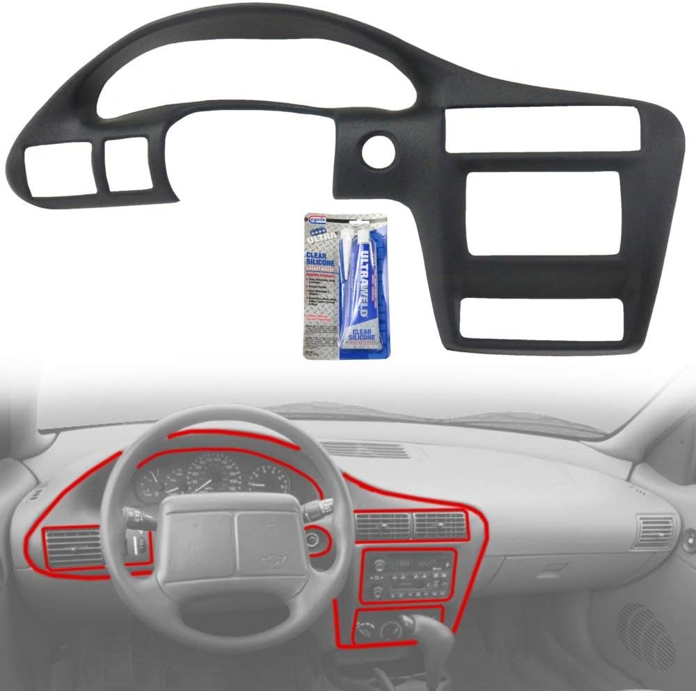 Instrument Panel Cover compatible with Chevy Cavalier 00-05 Black ABS Plastic