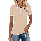LOMON Womens Golf Polo Shirts Short Sleeve Collared Tops Lightweight Moisture Wicking Tennis Activewear S-XXL