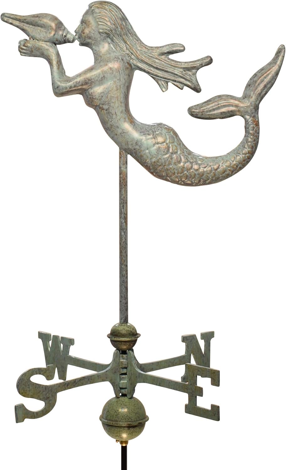 Weathervanes - Dalvento 220V Mermaid Weathervane, Verdigris