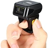 Eyoyo Portable Mini 1D UPC Wireless Wearable Ring Finger Barcode Scanner | Bluetooth&amp;2.4G Wireless&amp;USB Wired Connection, ISBN Inventory Bar Code Reader, Compatible with iPhone, iPad, Android, Tablet