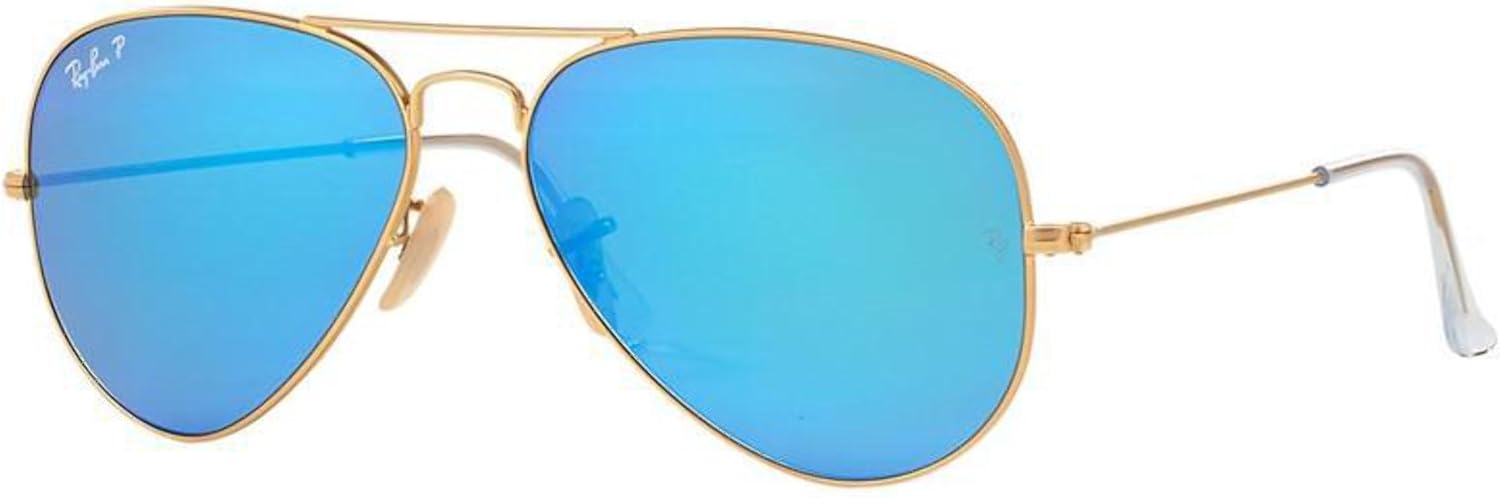Ray-Ban RB3025 Classic Aviator Sunglasses, Gold/Green Polarized, 58 mm: Shoes