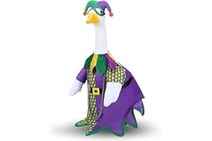 Cutecrop Mardi Gras Jester Outfit Goose Clothes for 23 High Cement or Plastic Lawn Porch Lawn Garden Goose Costume Clothing