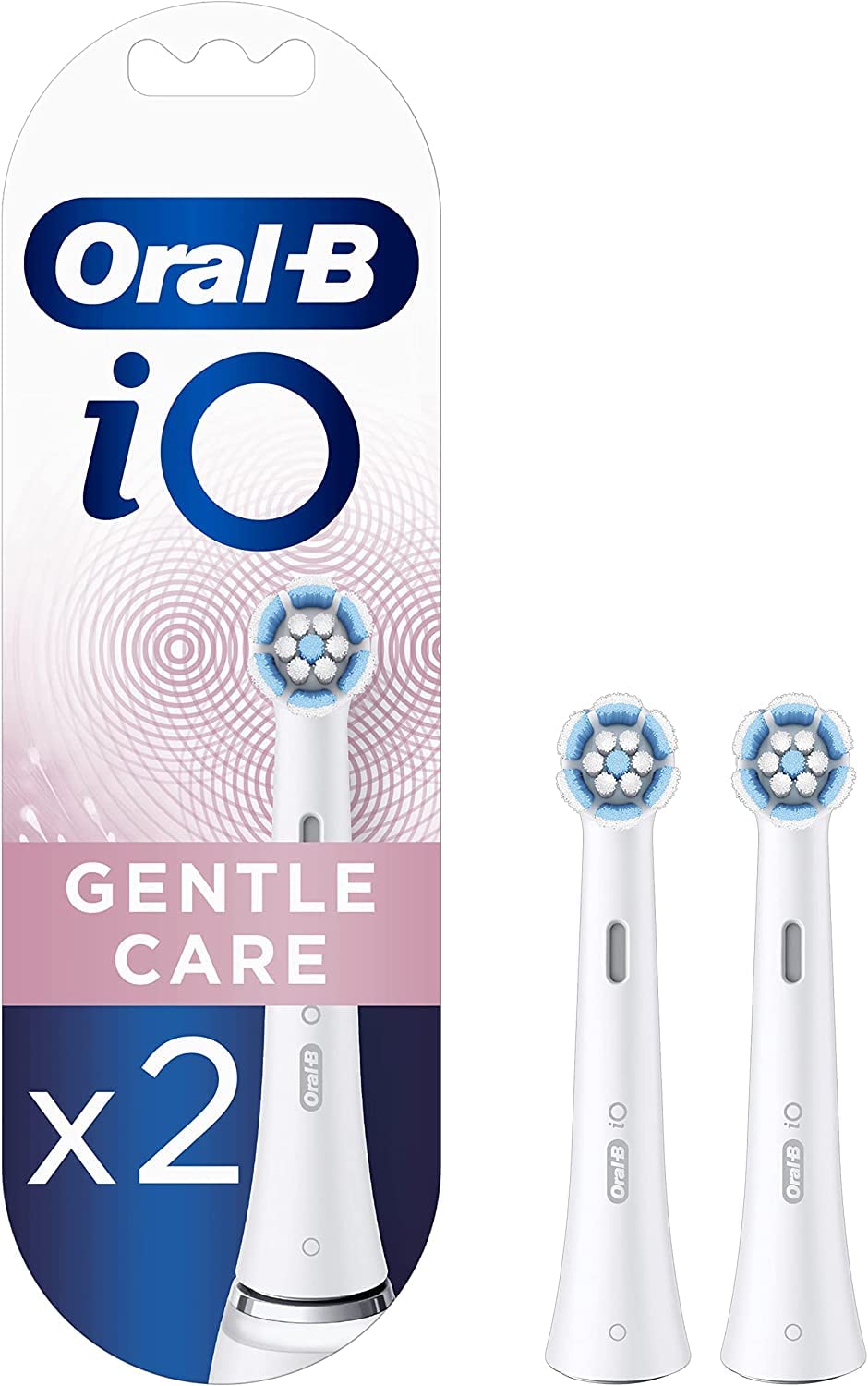 Oral-B iO Gentle Care Electric Toothbrush Head, Twisted & Angled Bristles for Deeper Plaque Removal, Pack of 2, White