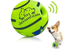 FIVE THOUSAND YEARS Small（3.14" Diameter)Wobble Giggle Dog Toys Ball,Interactive Dog Toys Ball,Squeaky Dog Toys Ball Durable Wag Chewing Ball for Training,Herding Balls Indoor Outdoor Safe Dog Gifts for Puppy Small Dogs