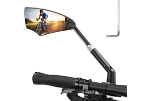Emperoch Left Side Handlebar Bike Mirror, HD 360° Adjustable Rotatable Rearview Bicycle Mirror for Handlebars 20-23 mm, Stret