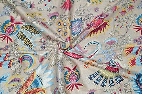 Rajcrafts Ikat Print Jaipuri Printed 2.5 Meter Fabric. Yellow
