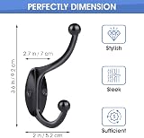 GlazieVault Black Coat Hooks for Wall Zinc Alloy 10 Pack Heavy Duty view 3
