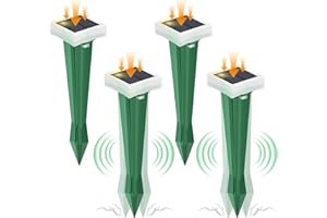 Cetait Mole Repellent Solar Powered, 2025 Upgraded Vole Repeller IP65 Waterproof Vibration Stakes, Outdoor Mole Deterrent for Snake Mole Gopher Vole, Groundhog Repellent for Lawns Yard Garden, 4 Pack