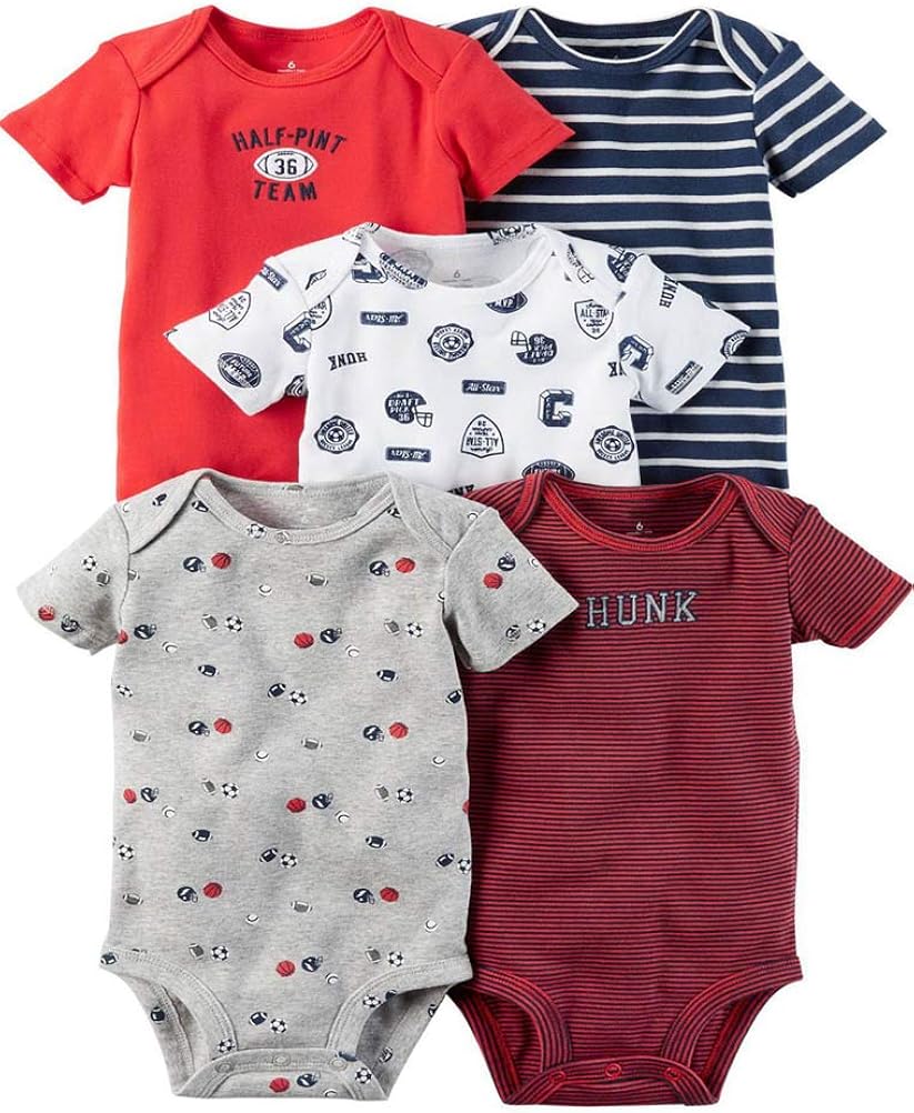 Odziezet Lot De 5 Unisexe Bebe Manches Courtes Body A En Coton Body Bebe Grenouilleres Coton Barboteuses Pour 3 24 Mois Vetements Fantaisie Helpacreche Co Za